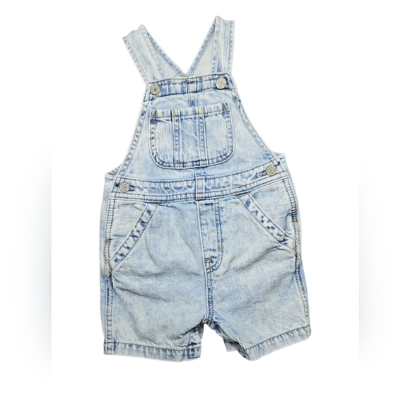 GAP Blue Denim Overalls Adjustable Straps Size 12-18 Months - Picture 1 of 3